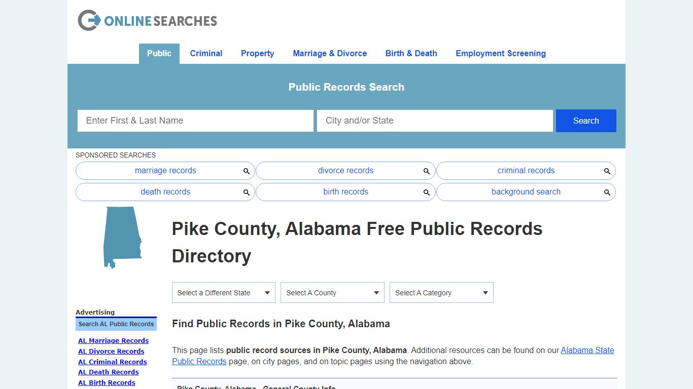 Pike County, Alabama Public Records Directory