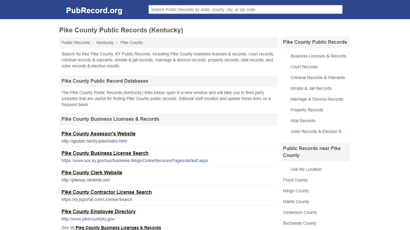 Free Pike County Public Records (Kentucky Public Records)